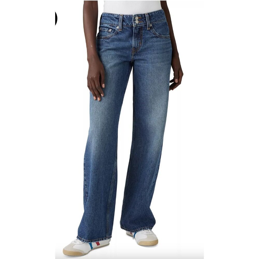Levi's Super-Low Double-Button Relaxed-Fit Denim Jean Medium Wash Size 31 X 32